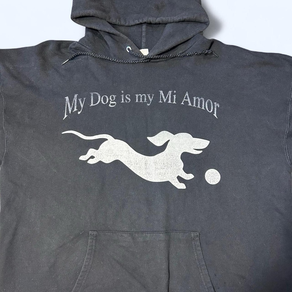 Grunge Black Dog Graphic Hoodie!